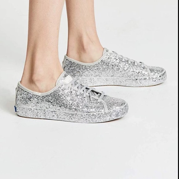 kate spade for keds Shoes - Kate Spade X Keds All Over Glitter Sneakers, Silver Rare - Excellent!!